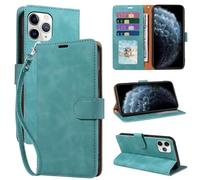 JHWVVTF for iPhone 11 Pro Max Wallet Case, [RFID Blocking 4 Card Slots] [Kickstand] [Wrist Strap] [Magnetic Closure] Soft PU Leather Shockproof Protective 11 Pro Max Flip Case Cover (Green)