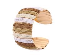 JHWZAIY Raffia Colorful Chunky Cuff Bracelet For Women Statement Irregular Wave Vacation Tropical Beachy Spring Summer Wide Open Bangle Handmade Boho Costume Jewelry Accessories, One Size, Raffia, no