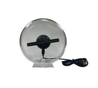 JHXHFJXZ 10cm/4.1in 3D Hologram Fan With Transparent Cover Ornament 128 LED Holographic Advertising Machine Christmas Halloween Easy to Change Video