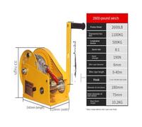 JHXHFJXZ 1200/1800/2600LB Two-way Self-locking Small Hand Windlass With Automatic Brake Manual Winch Tractor Winch, Hand Pulley Crank Precisely Control the Movement(2600LB,20M Cable)