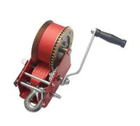JHXHFJXZ 3,000-pound Hand Winch Spray-moulded Red Coloured Galvanized Nylon Rope Winch Precisely Control the Movement
