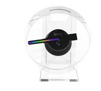 JHXHFJXZ 3D Holographic Projector Support Music Player Function Remote Advertise Display Desktop 3D Fan Advertising Logo Light Easy to Change Video