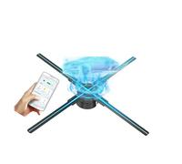 JHXHFJXZ 46cm/18.1in 3d Fan Hologram Projector Decoration Fan Screen Christmas Halloween LED Hologram Advertisement Sign Light App Control Easy to Change Video