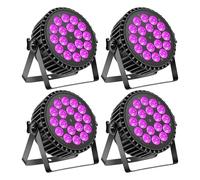 JHXHFJXZ 4Pcs/Pack LED Par Lights 18X8W UV+RGB Lamp Beads Stage Lights Rainbow Effect DJ Light for Wedding Party Theater for Home Room Dance Parties