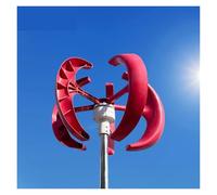 JHXHFJXZ 5000W Wind Turbine Generator Vertical Axis Wind Turbine Generator Low Noise Low Start Wind Speed 12V 24V 48V Windmill With MPPT Charger for Home, Farm, RVs, Boats(Red,WIND TURBINE ONLY_48V)