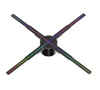 JHXHFJXZ 50cm/19.7in 3D Holographic Projector Bar Restaurant Christmas Holiday Decoration Fan Screen LED Holographic Advertisement Sign Lights Easy to Change Video