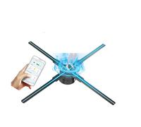 JHXHFJXZ 70CM/27.6IN 3D Holographic Fan, 4 Fan Blades With 832 LED Beads, TF Card, Application Transmission & Remote Control HD Halloween Easy to Change Video