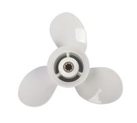 JHXHFJXZ AP02 White Boat Propeller 9 1/4" Diameter For Engines 9.9hp 3 Blades 8 Spline Tooth Fit Your Boat Well