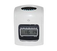 JHXHFJXZ Electronic Time Clock For Small Businesses Paper Card English Attendance Machine Punch Machine With Built-in Battery Power Outage Available for Small Businesses