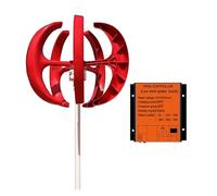 JHXHFJXZ High Efficiency Wind Turbine Generator With Wind MPPT Controller 400W 12V 24V Household Small Vertical Lantern Wind Generator for Home, Farm, RVs, Boats(Red,24V)
