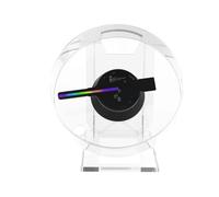 JHXHFJXZ Mini Hologram Projector Fan Desktop Holographic Player Advertising Light Holiday Shop Bar Party Support Image Video Display Easy to Change Video