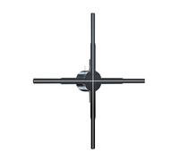 JHXHFJXZ Wifi 3D Hologram Projector Fan Triangle Bracket Protective Shell Remote Control Advertising Light Hologram Projector 3D Fan Easy to Change Video(P50 Fan)