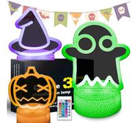 JHXLAMP 3D Halloween Bedside Lamp, 16 Color Change Decor Lamp with Remote & Smart Touch, Gifts for Halloween Birthday for Boys Girls