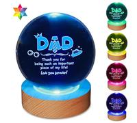 JHXLAMP Birthday Gifts for Dad from Daughter Son 3D Crystal Ball Table Lamp, Thanksgiving Father's Day Christmas Birthday Gifts for Dad