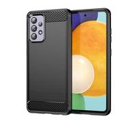 Jhxtech Case for Galaxy A52 5G/4G/Samsung A52S SM-A525F Case, Ultra Slim Phone Cover with Shock-Absorption Carbon Fiber TPU Rubber Protective Cases for Samsung Galaxy A52 Black