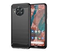 Jhxtech Case for Nokia X10 Case, Nokia X20 TA-1332 TA-1341 Case, Ultra Slim Phone Cover with Shock-Absorption Carbon Fiber TPU Rubber Protective Cases for Nokia X10/X20 Black