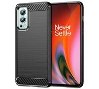 Jhxtech Case for OnePlus Nord 2 5G DN2101 DN2103 Case, Ultra Slim Phone Cover with Shock-Absorption Carbon Fiber TPU Rubber Protective Cases for OnePlus Nord 2 5G Black