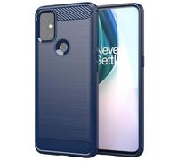 Jhxtech Case for OnePlus Nord N10 5G Case,OnePlus N10 5G BE2029 Case, Ultra Slim Phone Cover with Shock-Absorption Carbon Fiber TPU Rubber Protective Cases for OnePlus Nord N10 5G Navy Blue