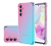 Jhxtech for Galaxy A36 5G Case, for Samsung A 36 SM-A366B Case, Clear Cute Gradient Phone Cover Slim Anti Scratch Flexible TPU Cover Shockproof Protective Cases for Samsung Galaxy A36 5G Pink/Green