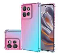 Jhxtech for Motorola Edge 50 Neo Case/for Motorola Edge60Neo XT2409-1 Case, Clear Gradient Phone Cover Slim Anti Scratch TPU Cover Shockproof Protective Cases for Motorola Edge 50 Neo 5G Pink/Green