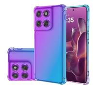 Jhxtech for Motorola Edge 60 Pro XT2507-1 Case, Clear Cute Gradient Phone Cover Slim Anti Scratch Flexible TPU Cover Shockproof Protective Cases for Motorola Moto Edge 60 Pro Purple/Blue