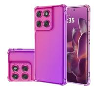 Jhxtech for Motorola Edge 60 Pro XT2507-1 Case, Clear Cute Gradient Phone Cover Slim Anti Scratch Flexible TPU Cover Shockproof Protective Cases for Motorola Moto Edge 60 Pro Pink/Purple