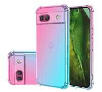 Jhxtech for Pixel 8A Case/for Google8A G6GPR Case, Clear Cute Gradient Phone Cover Slim Anti Scratch Flexible TPU Cover Shockproof Protective Cases for Google Pixel 8A Pink/Green