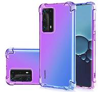 Jhxtech Huawei P40 Case, Huawei P40 Phone Case, Clear Cute Gradient Slim Anti Scratch Flexible TPU Cover Shockproof Protective Case for Huawei P40 (Purple/blue)