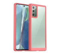 Jhxtech Phone Case for Galaxy Note 20 5G Case, Samsung Note 20 SM-N980F SM-N981B Case Ultra Thin Clear Hard PC Back + Soft TPU Bumper Silicone Shockproof Cover for Samsung Galaxy Note20 Crystal Red