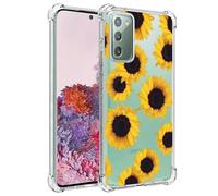 Jhxtech Phone Case for Galaxy S20 FE Case, Samsung S20 Fan Edition SM-G781B girls women, Slim Shockproof Clear Floral Pattern Soft Flexible TPU Protective Cover for Samsung Galaxy S20 FE 5G Sunflower