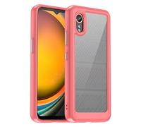 Jhxtech Phone Case for Galaxy XCover 7 Case, Samsung X Cover 7 Case Ultra Thin Premium Clear Hard PC Back + Soft TPU Bumper Silicone Shockproof Cover Cases for Samsung Galaxy XCover 7 Crystal Red