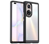 Jhxtech Phone Case for Honor 50 Pro/Nova 9 Pro Case, RNAAN00 Case Ultra Thin Premium Clear Hard PC Back + Soft TPU Bumper Silicone Shockproof Cover Cases for Huawei Honor 50 Pro 5G Crystal Black