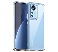 Jhxtech Phone Case for Mi 12 5G/Mi 12X Case, 2112123AC 2201123C Case Ultra Thin Premium Clear Hard PC Back + Soft TPU Bumper Silicone Shockproof Cover Cases for Xiaomi 12 Crystal Clear