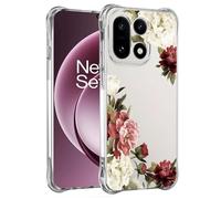 Jhxtech Phone Case for OnePlus 15 Case CPH2747 girls women, Slim Shockproof Clear Floral Pattern Soft Flexible TPU Protective Cover for OnePlus 15 5G Blossom Flower