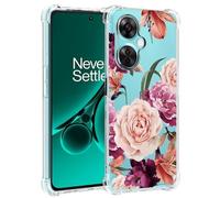 Jhxtech Phone Case for OnePlus Nord CE3 Case, OnePlus CE 3 CPH2569 girls women, Slim Shockproof Clear Floral Pattern Soft Flexible TPU Protective Cover for OnePlus Nord CE 3 5G Purple flower
