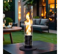 JHY DESIGN Portable Tabletop Fire Pit Fire Bowl Pot Clean-Burning Bio Ethanol Ventless Tabletop Fireplace for Indoor Outdoor Garden Events Parties (Black Spiral)