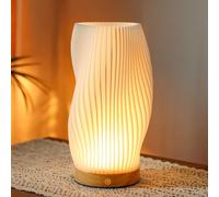 JHY DESIGN Rechargeable Touch Bedside Lamp, 24cm LED Table Lamp 3-Color Dimmable Touch Lamp with Type-C Charging Baby Night Light for Bedroom Living Room Indoors (Spiralshape)