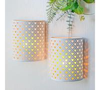 JHY DESIGN Set of 2 Battery Powered Table Lamp 20cm High Vintage Wall Sconce Metal Modern Wall Mount Lighting with 6-Hours Timer Wall Decor for Living Room Bedroom Hallway Stairway (Heart Shape)
