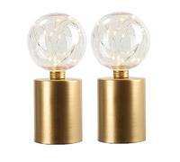 JHY DESIGN Set of 2 Gold Table Lamp Battery Powered 21cm Tall Cordless Light Operated Great for Living Room Bedroom Weddings Parties Indoors Outdoors