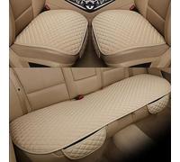 JHYGBKYHGG Car Seat Cover Protector for VW Beetle Hatchback 2011-2019, Linen Fabric Front Rear Full Set Car Seat Anti-slip Protector Cushion Car Accessories,E/Beige