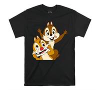 Jhym Chip 'N' Dale T-Shirt Funny Face Cartoon T Shirt Men Women Unisex Tshirt V427 Black