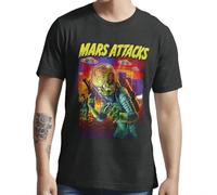 Jhym Mars Attacks War Mars Art Attacks Gift for Fans Halloween Horror T-Shirt Hawaiian Shirts for Men Black