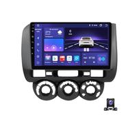 JHYUUKAU Android 13 Car Stereo 9 Inch Touchscreen with Carplay/Auto Radio Receiver for Jazz City 2002~2007 Bluetooth MP5 Player with AHD Backup Camera/FM/SWC/RDS/DSP,LHD,8 Core M800S 8G+256G