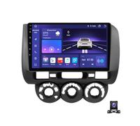 JHYUUKAU Android 13 Car Stereo 9 Inch Touchscreen with Carplay/Auto Radio Receiver for Jazz City 2002~2007 Bluetooth MP5 Player with AHD Backup Camera/FM/SWC/RDS/DSP,RHD,8 Core M600S 6G+128G