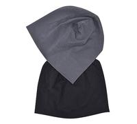 JHYWELL Cotton Beanie Hat Slouchy Jersey Soft Hats Skull Caps Lightweight Sleep Cap Summer Running Beanies for Men and Women, Black & Grey, One Size-3X-Large