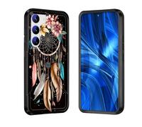 JHYYTUJTYP for Galaxy S24 Case,[Military Grade Drop Tested] Heavy-Duty Tough Rugged Shockproof Protective Case for Samsung Galaxy S24 6.2" 2024,Dream Catcher Flower