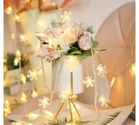 JHzood Fairy Lights Waterproof,Warm Christmas Snowflake & Star Lights,Battery Powered LEDs Lighting Chain,2 Modes, for Indoor & Outdoor Weddings,Party,Birthday,Valentine (Snowflakes, 1.5m 10lights)