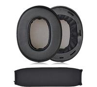 JHZZWJ Earpads and Headband Cover Replacement Compatible with SONY MDR-1A, MDR-1ADAC Cushion Pads Professional Headphones Ear Pads Cushions Replacement black