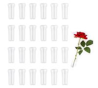 Ji liangli 20 short floral tubes with lids, reusable transparent floral test tubes with water-absorbing tubes,Suitable for florists, restaurants, cafés and balconies