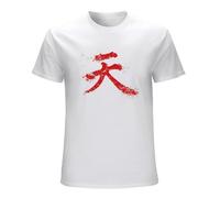 Ji Wei Yu Akuma T Shirt Letter Print Akuma Kanji T-Shirt Cotton Short-Sleeve Tee Shirt Graphic Beach Fun Men Tshirt White L